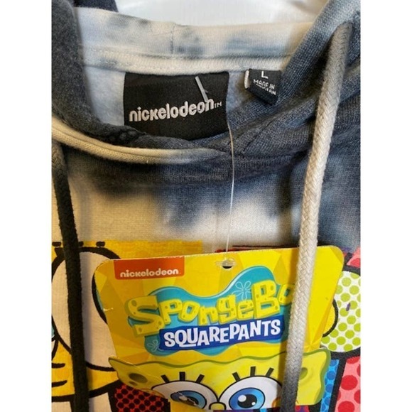 Spongebob Squarepants Tie Dye Hoodie Sweatshirt Nickelodeon Size Large NWTs - Picture 6 of 6